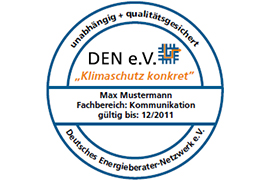Quality seal for climate action consultants Quality seal for climate action consultants