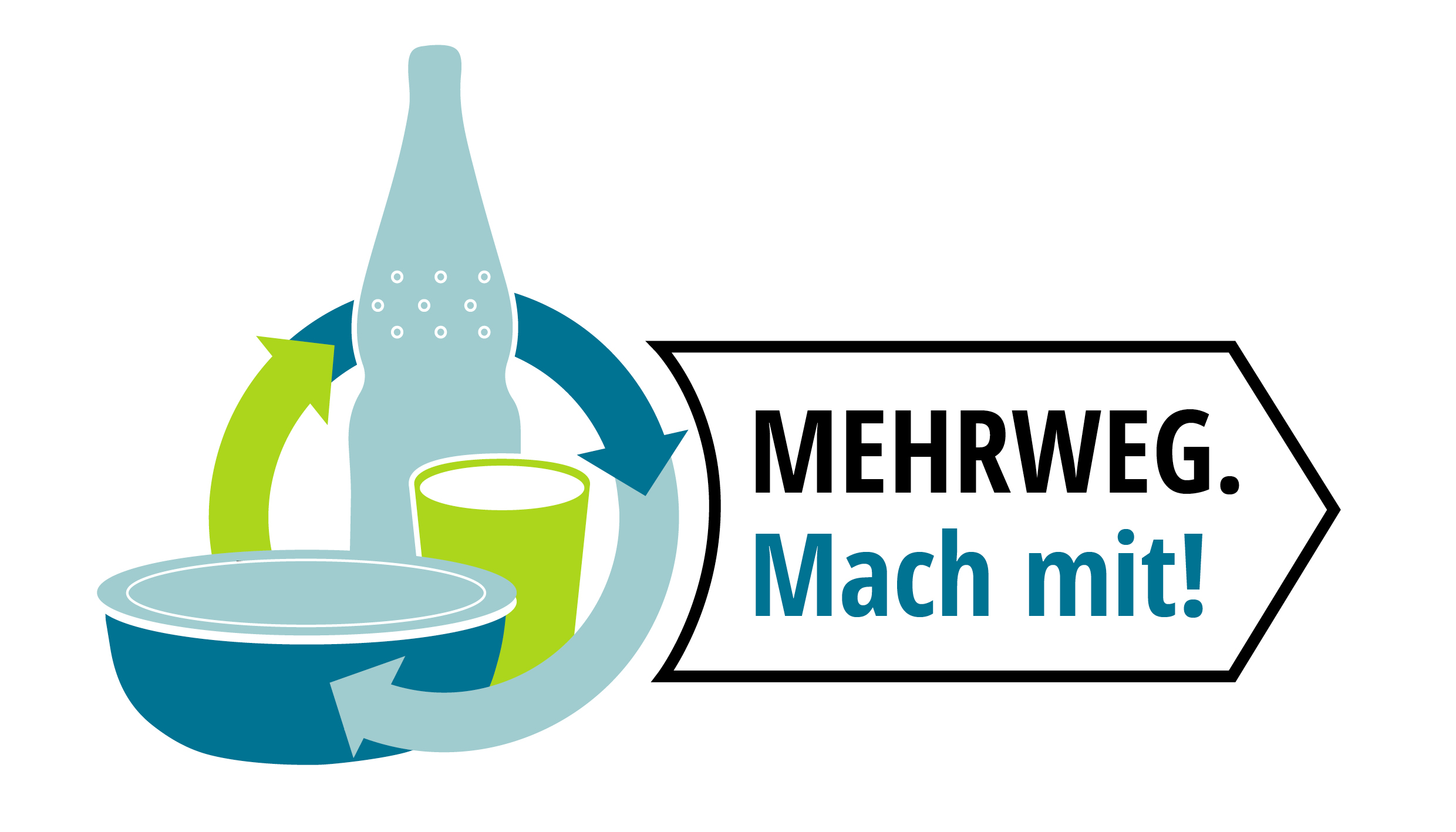 Logo des Projekts „Mehrweg. Mach mit!“