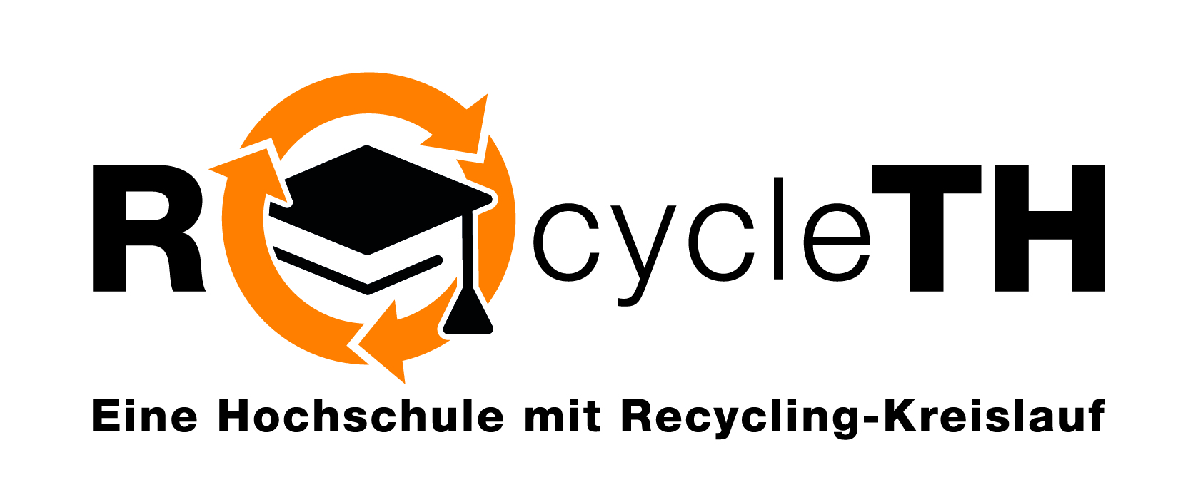 Grafische Darstellung von Text "ROcycleTH - Eine Hochschule mit Recycling-Kreislauf"