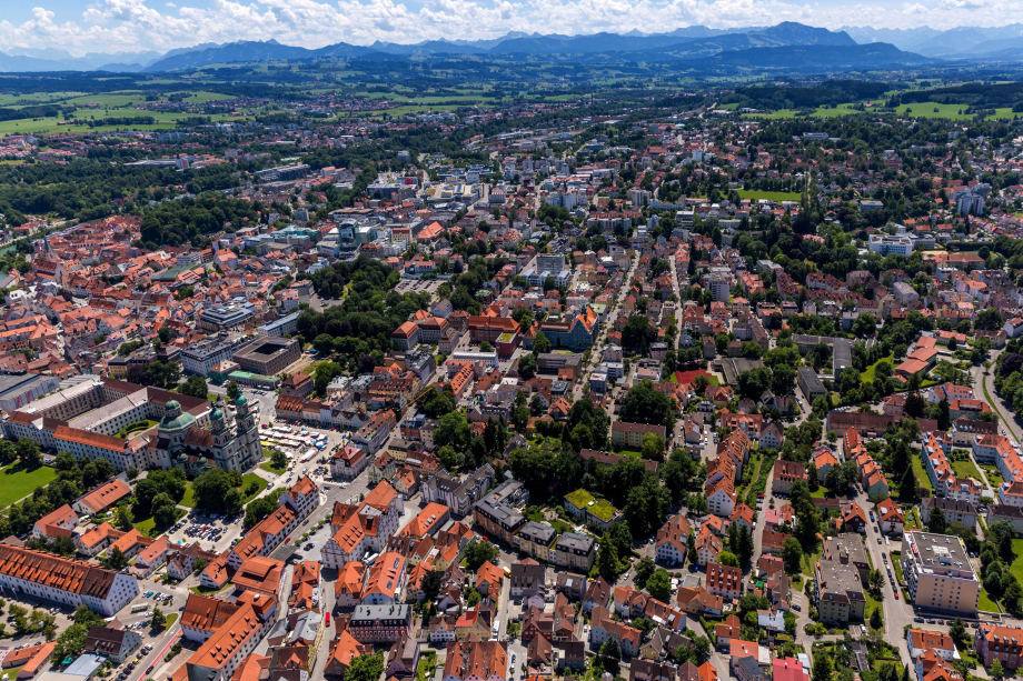 Luftbild von der Stadt Kempten (Allgäu)