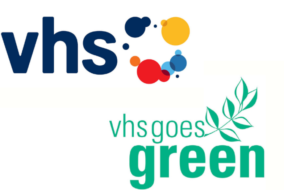 Logos von "VHS" und "VHS goes green"