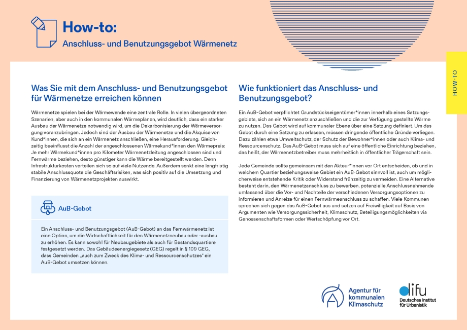 Titelbild des How-tos Anschluss und Benutzungsgebot Wärmenetz