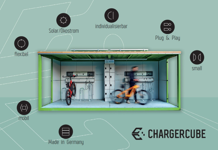 Eine Ladestation für E-Bikes von Charger Cube