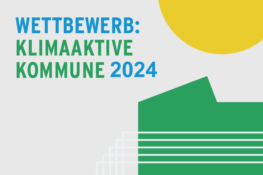 Logo des Wettbewerbs mit Formen, die einem Gebäude und einer Sonne ähneln.