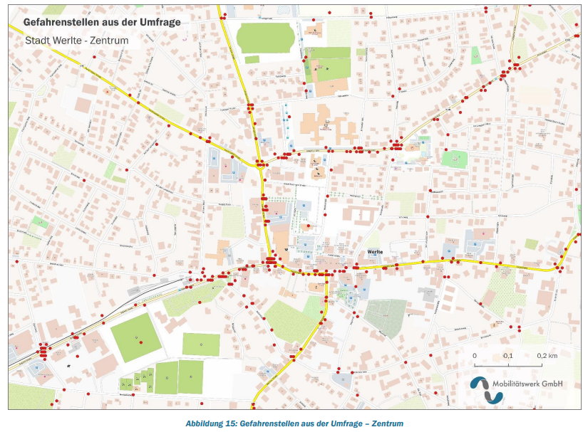 Gefahrenstellen aus der Umfrage der Stadt Wertle