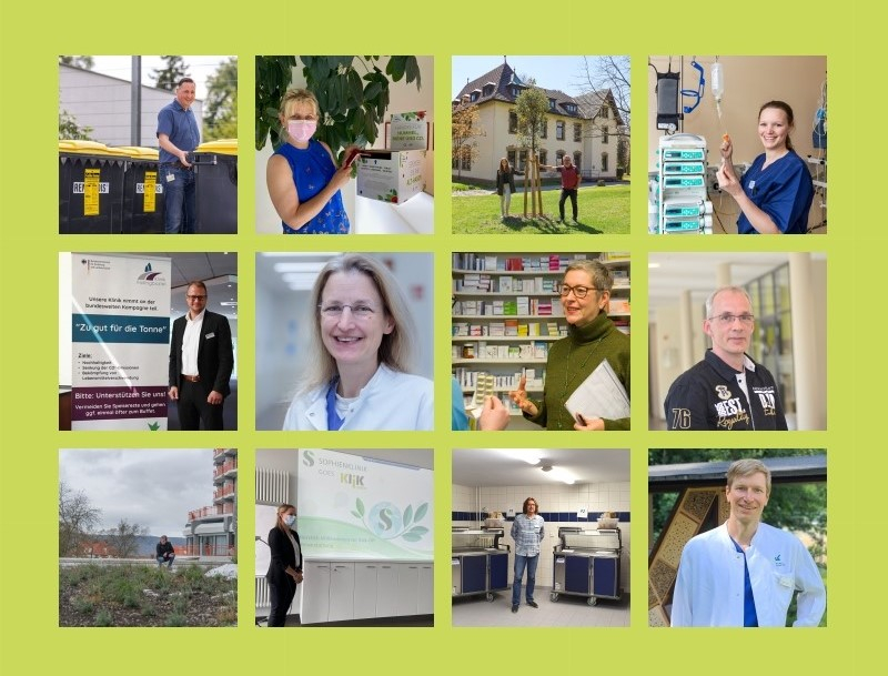 Das Bild zeigte eine Collage mit Klimamanager*innen, die am Projekt „KLIK green“ teilnehmen.