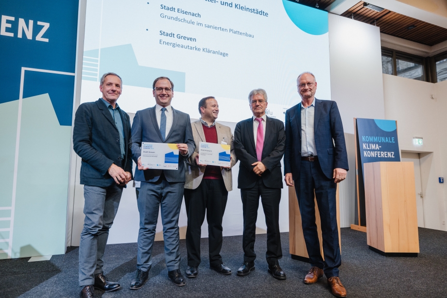 Die Preisträger in der Kategorie „Mittel- und Kleinstädte“: Die Stadt Eisenach und die Stadt Greven