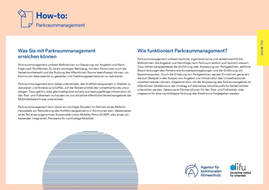 Titelseite How-to Parkraummanagement