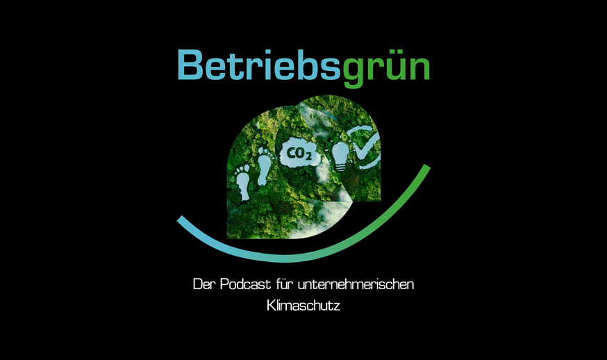 Logo des Podcasts „Betriebsgrün”, der Podcast für unternehmerischen Klimaschutz