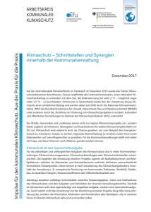 Cover des Impulspapiers: Klimaschutz – Schnittstellen und Synergien innerhalb der Kommunalverwaltung