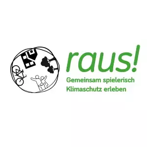 Raus! Gemeinsam spielerisch Klimaschutz erleben – Logo