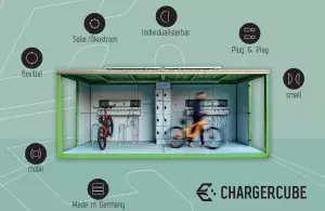 Eine Ladestation für E-Bikes von Charger Cube