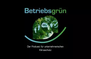 Logo des Podcasts „Betriebsgrün”, der Podcast für unternehmerischen Klimaschutz